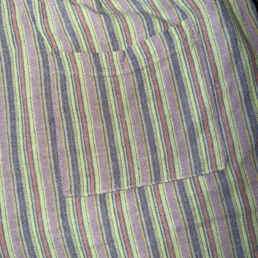 WeSC Shorts Men Size S Women Size M Yarn-Die Woven Vertical Stripes w/pockets - Picture 5 of 6